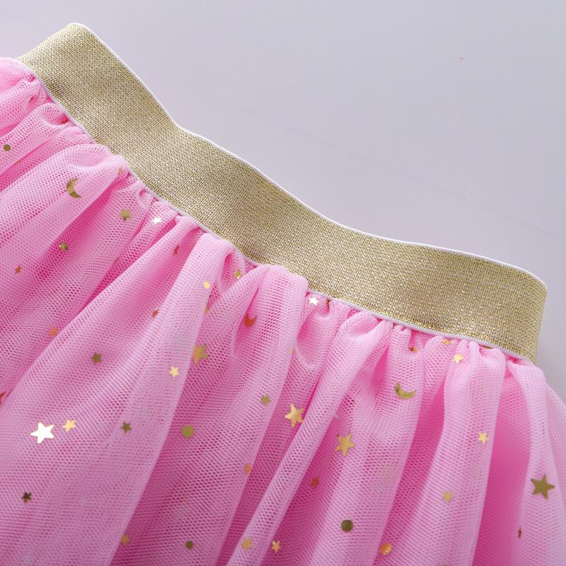 Dívčí baletní tutu sukně s hvězdnými třpytkami a flitry - Princeznovská taneční mini sukně