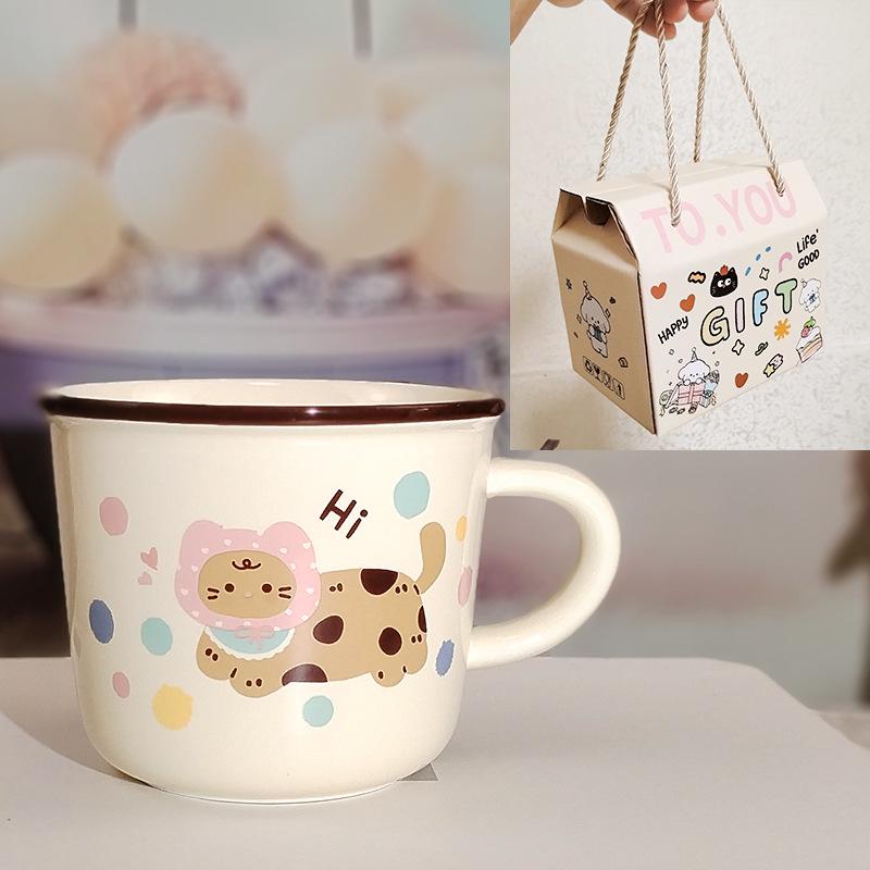 Roztomilý zvířecí ráj Kreslený keramický hrnek Zvířátko Roztomilý hrnek Dárek k narozeninám pro muže a ženy Hrnky na kávu na párty