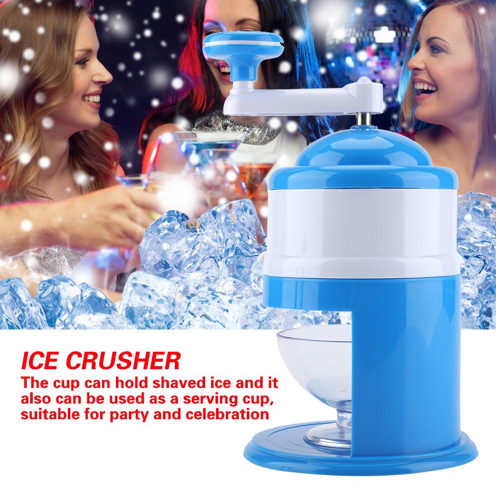 Portable Hand Crank Manual Ice Crusher Shaver Snow Cone Maker Machine Household Kitchen Tool