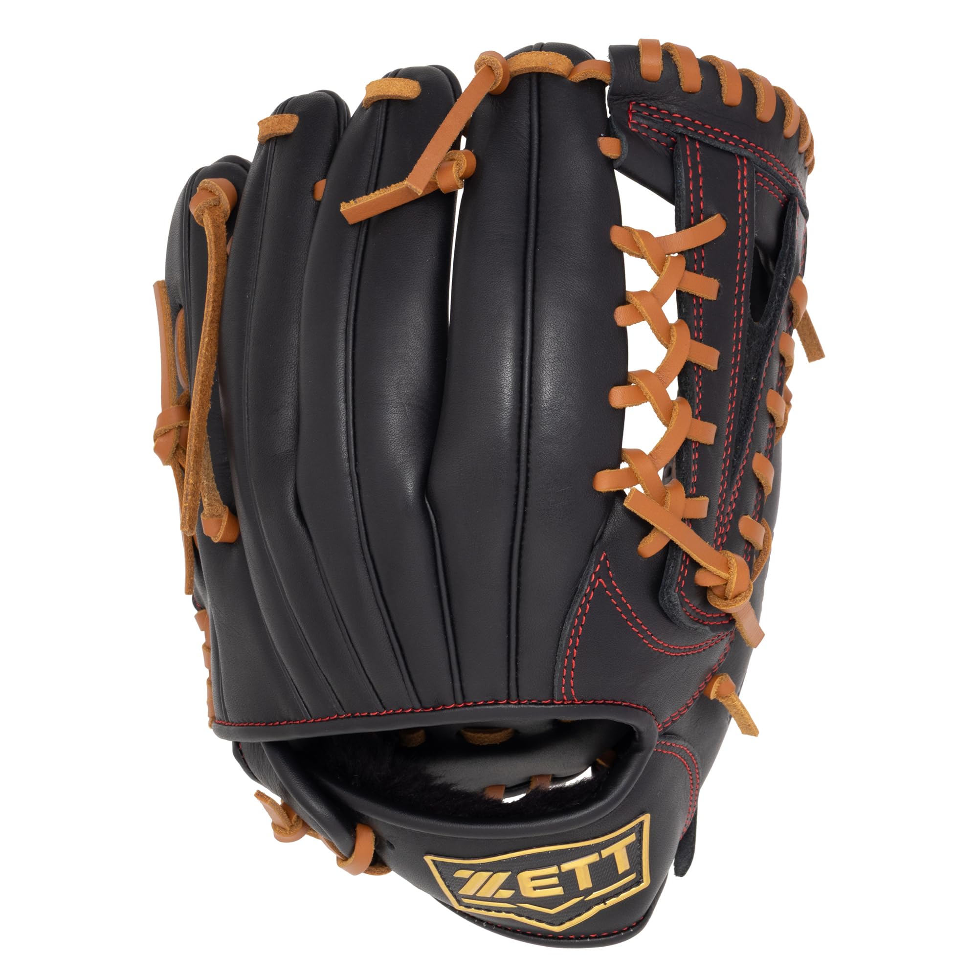 ZETT Youth Softball Ground Black x Oak Size L heights BJG762650 Glove, Hero, All-Around, Right-Handed Throw, Brown, (For 140-155cm),
