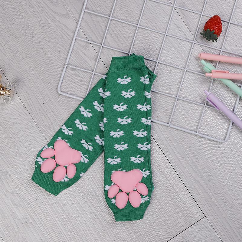 3D Cat Paw Silicone Thigh-High Socks - Cute Anime Lolita JK Style