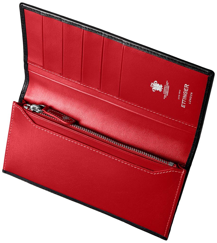 Regular Import ST2112 Long Wallet with Coin Zip Slim Red [Ettinger] Pocket, Width,