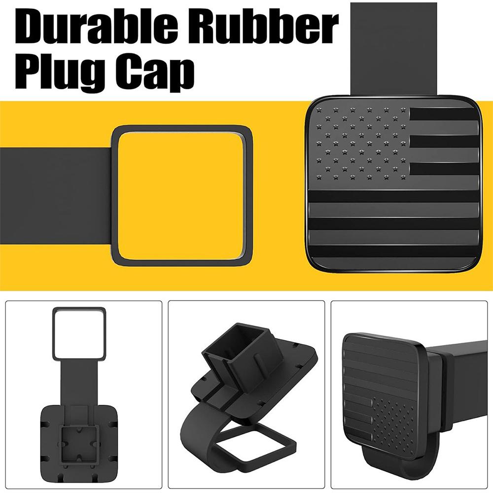 2 Inch Car Trailer Hitch Cover with American Flag Hitch Tube Cover Plug Cap Trim