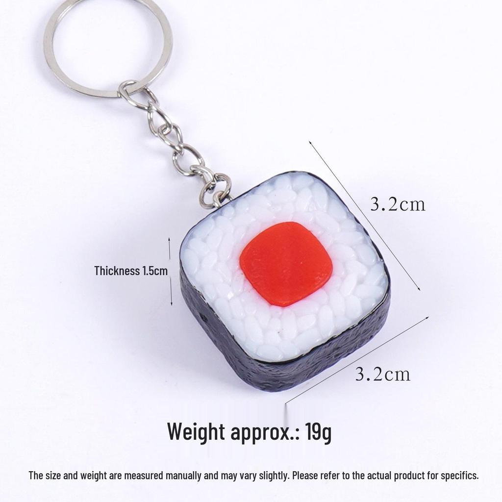 PVC Sushi Onigiri Keychain: Japanese Cuisine Nori-Wrapped Rice Bag Charm
