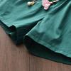 Girls Summer Flutter Sleeve Floral Top And Solid Loose Shorts Two Piece Set Kids Casual Outfit