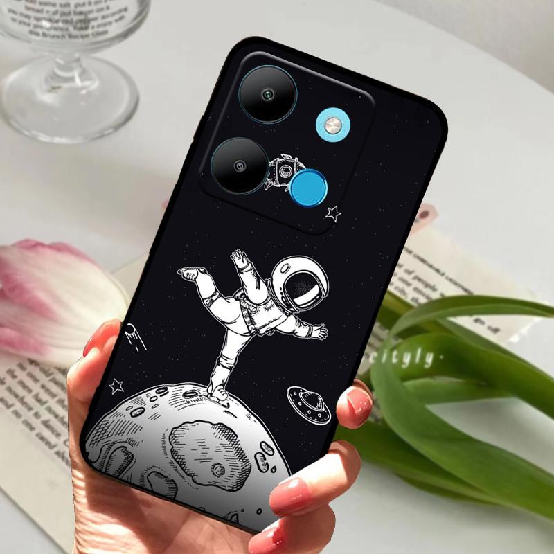 For Infinix Smart 7 Case Luxury Silicone TPU Soft Phone Black Cover Cases For Infinix Smart7 X6515 Funda Protector Coque Capa