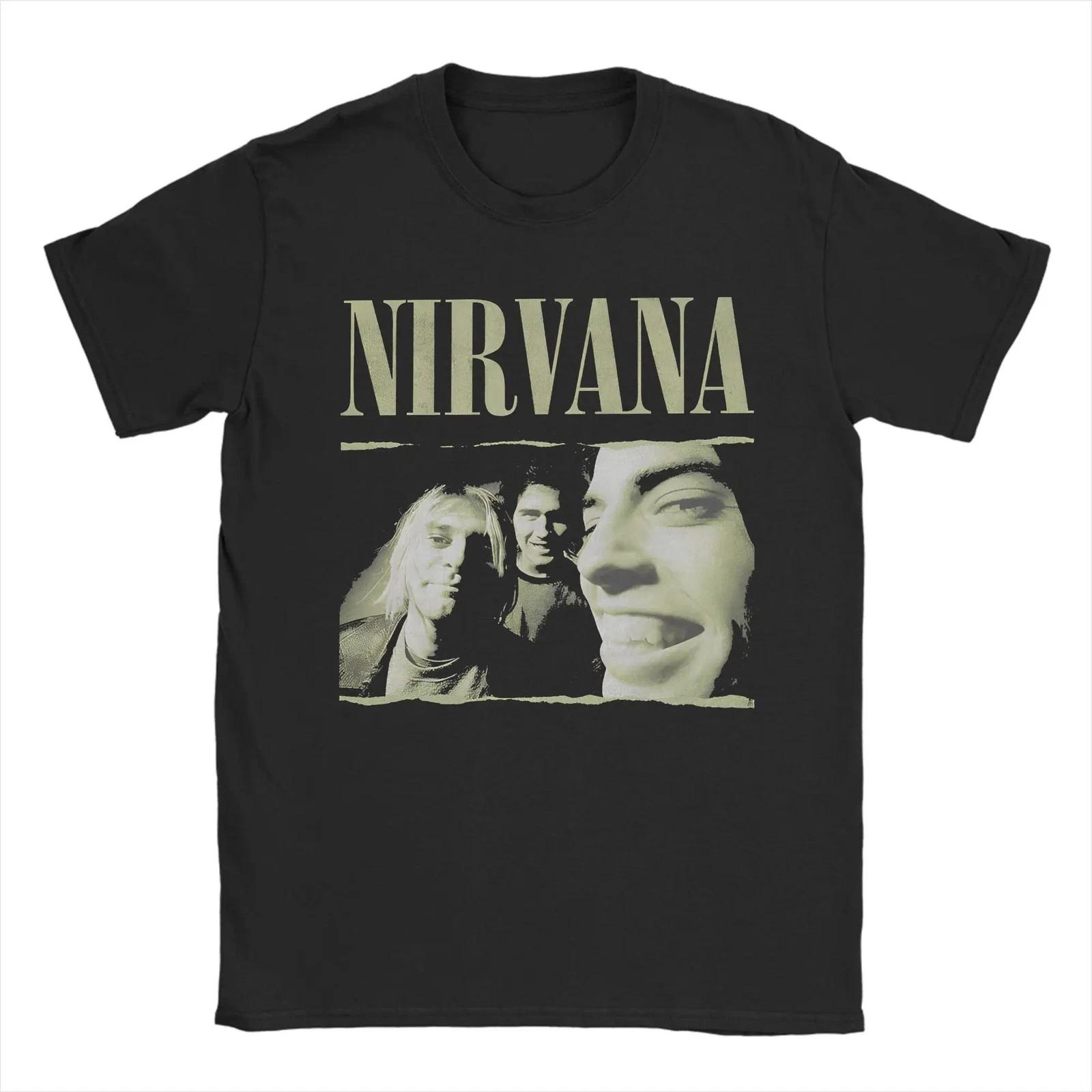 Nirvana Grunge Гранж Группа Футболка с принтом Уличная одежда Винтаж Y2K Мужская [S-6XL] S