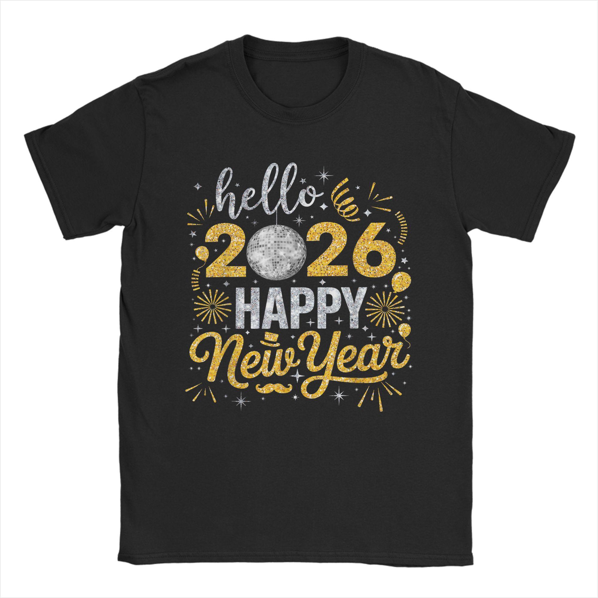 Hello 2026 Happy New Year Disco Ball T-shirt XXXL