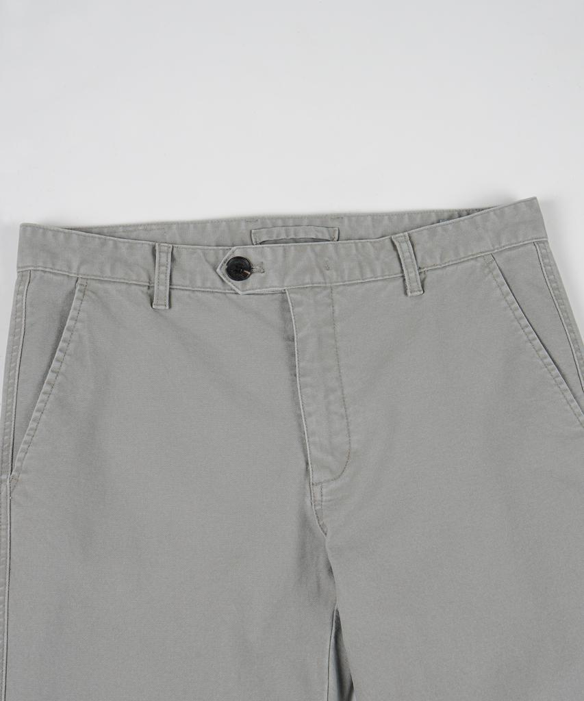 BIRBANTE Garment-Washed Spandex R.C. Fit Chino Pants - Light Gray