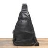 Men'S Leather Close-Fitting Breast Bag, First-Layer Cowhide Cycling Crossbody Backpack, Multi-Functional Shoulder Mobile Phone Bag