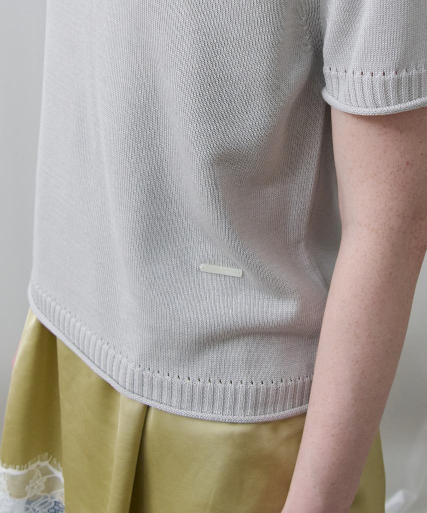 Toabe Silk Tencel Half Sleeve Knit (Cloudy)