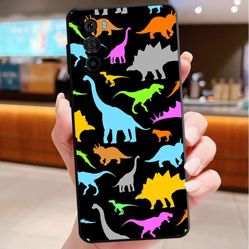 Cute Dinosaur Baby Phone Case For Motorola Edge 60 50 40 Pro 60 50 40 30 Ultra Neo Fusion Moto G Play G Stylus G Carcasas