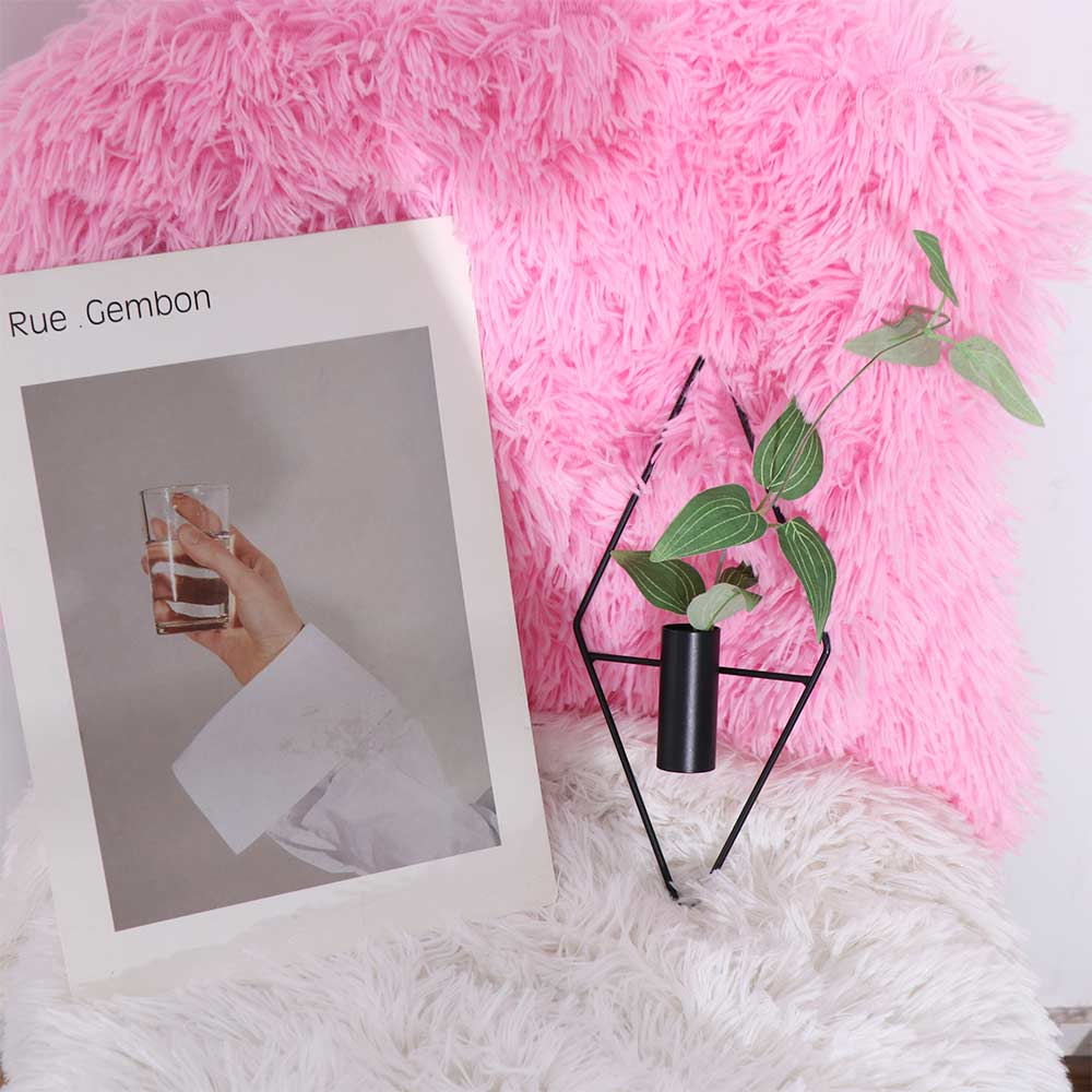 2PCS Black Wall Hanging Vase Iron Wall Mount Flower Vase Modern Metal Wall Vase  Bedroom