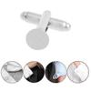 Piercing Classic 10 Pcs Men's Cufflinks Cuff Link Silver Tone Backs Blanks 0.31 [jkw]