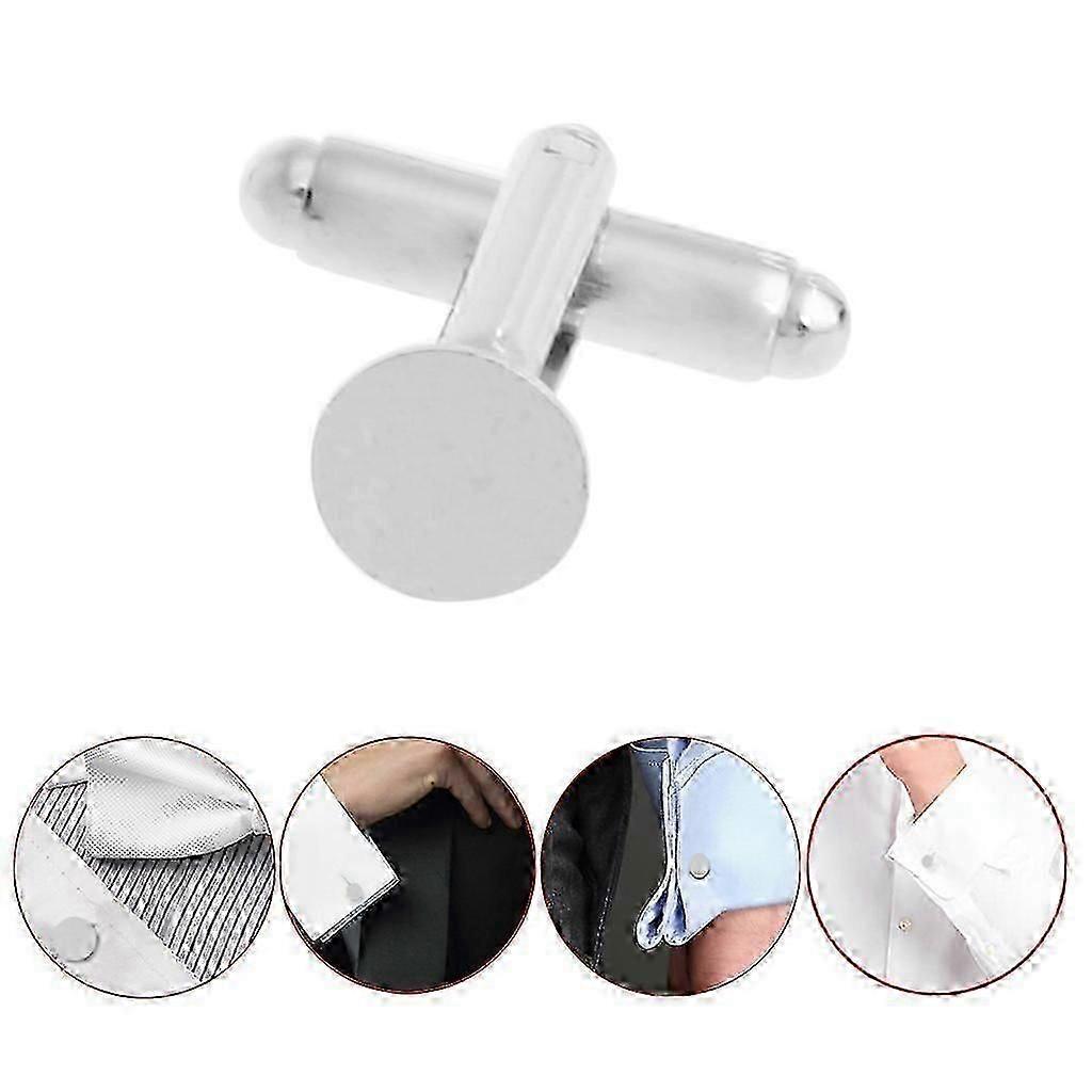 Piercing Classic 10 Pcs Men's Cufflinks Cuff Link Silver Tone Backs Blanks 0.31 [jkw]