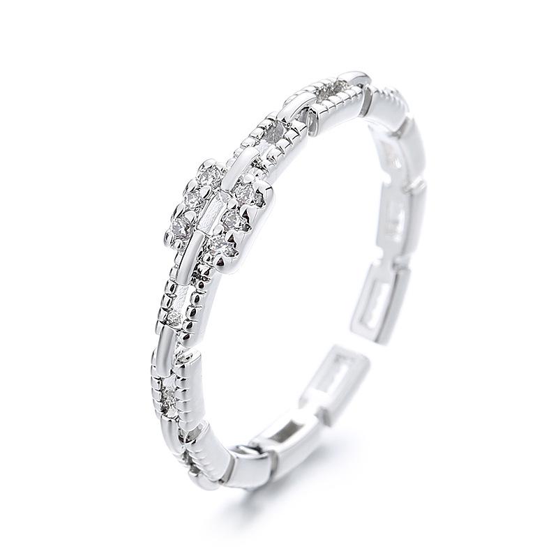 925 Sterling Silver Ring Open Adjustable Silver/Gold for Women Exquisite Student Girlfriend Jewelry Accessories Wedding Party