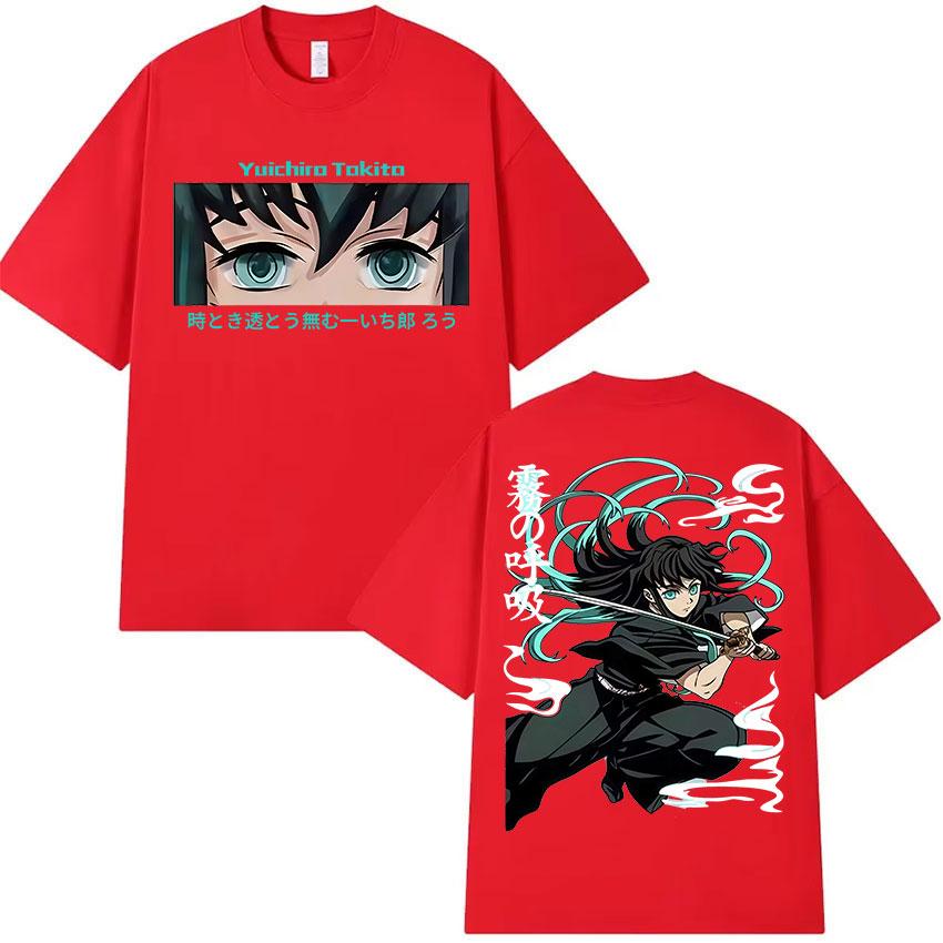 Anime Muichiro Tokito Graphic T Shirt Mens Women Clothing Summer O-Neck T-Shirt Y2K Vintage Oversized Cotton T Shirts Streetwear