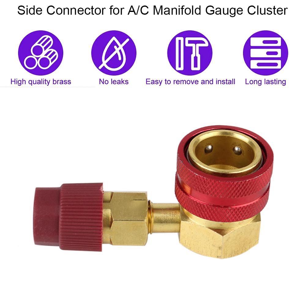 Car Air Conditioning Parts QC1234HL Refrigerant Quick Couplers Adapter Car Tools For R1234YF To 134a Adapter 90 Degree