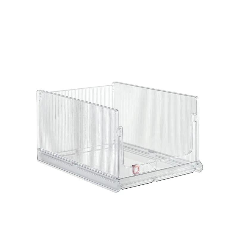 

Large Capacity Foldable Transparent Plastic Storage Box - Home Clothes Organizer Trunk Practical for Storing Clothes & Sundries L 37x48x25cm чистий