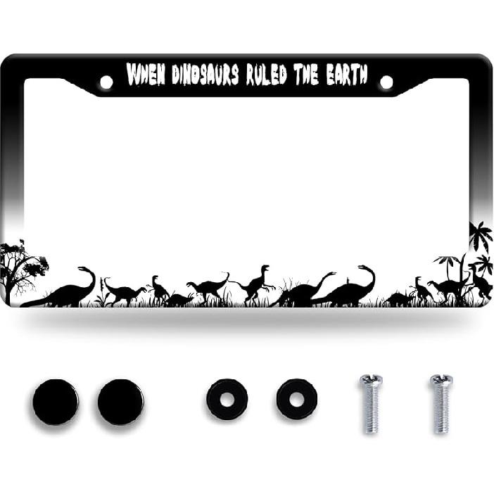 Personalise Aurora Night Sky License Plate Frame Scenery License Plate Frames Car Universal Stainless Steel Accessories Cars Decor With 2 Holes And When Dinosaurs Ruled The