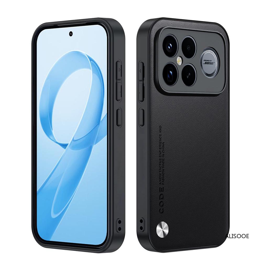 

Шкіряний чохол-футляр для Xiaomi POCO F8 Ultra, захисна кришка, модна текстура з волокна, ПУ-шкіра, захист, ударостійка задня кришка for POCO F8 Ultra чорний