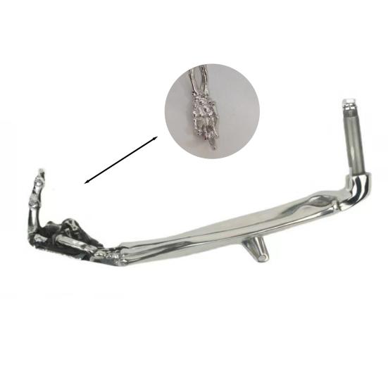 Skeleton Middle Finger Motorcycle Kickstand Heavy Duty Universal Motorbike Alloy Foot Support Stand Motorbike Accessories