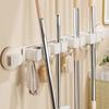 ZNMW No-Punch Adhesive Wall-Mounted Mop & Broom Holder
