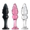 VaHppy Glass Pull Beads Anal Toys Fine Thread 3.5cm140g Black/Pink/Transparent with Base Sex Toys Anal Plug Masturbators SM BDSM