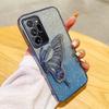 3D Butterfly Glitter Phone Case for Samsung Galaxy Note 20 Ultra Note 10 Plus Note 8 9 Camera Protection Black Cover