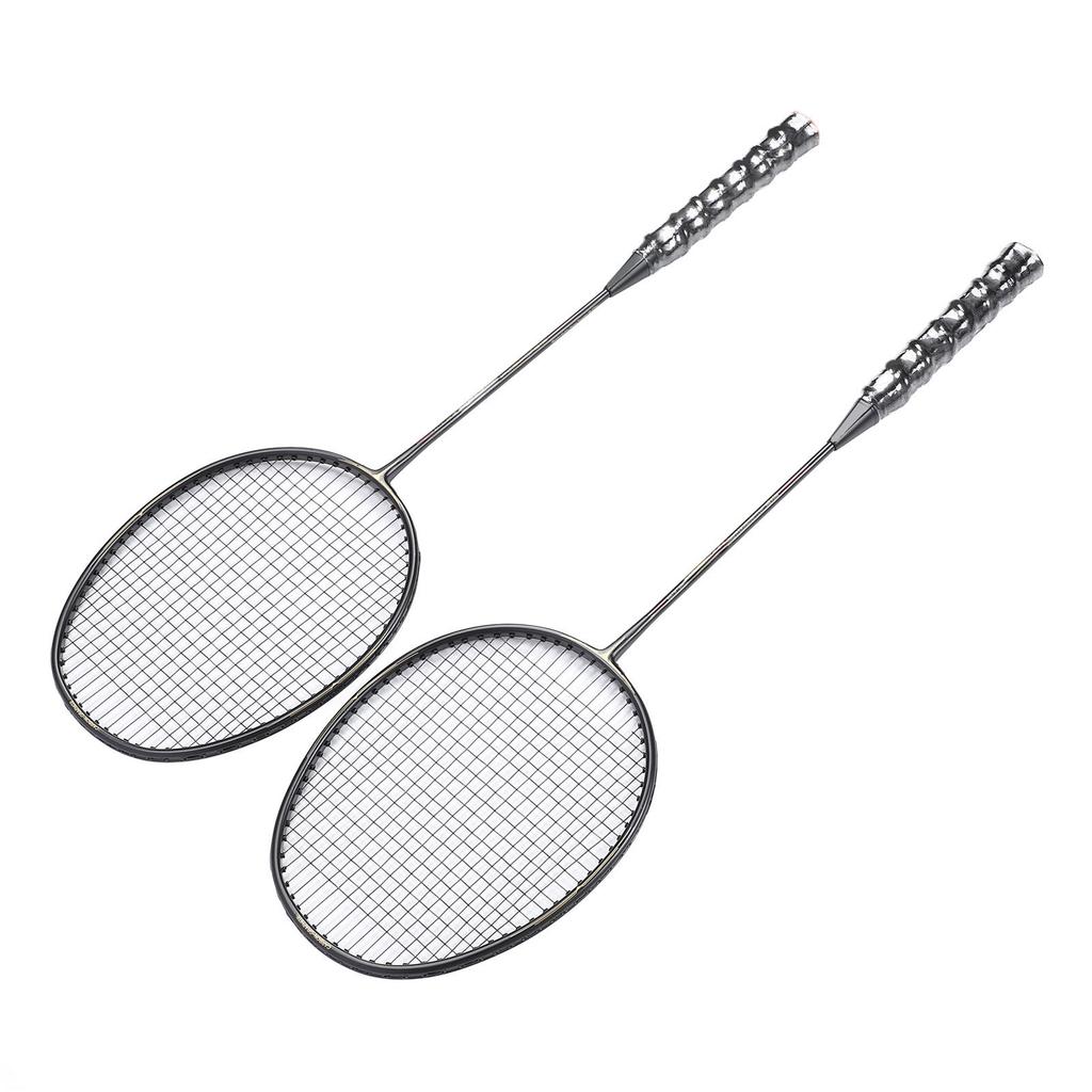 1 Pair Badminton Racket Set Lightweight Carbon Aluminum One Piece Badminton Racquets with Carrying Bag for 2 Player