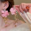 Elegant Statement Lace Organza Cloth Flower Earrings For Woman Korean  Jewelry Party Girl'S Lady Accessories