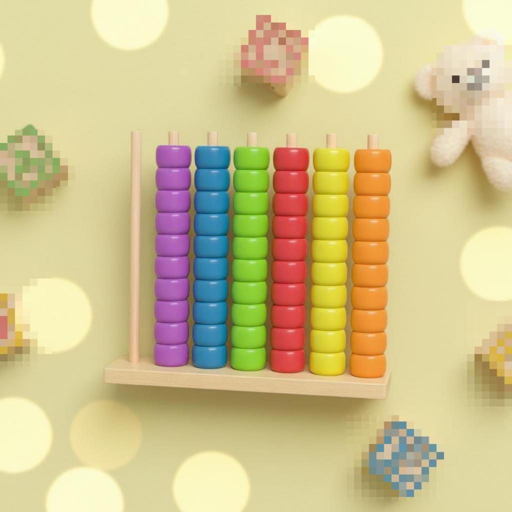 Wooden Bead Counting Toy Sorting Sorter Colorful for Children