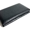 HERMES Wallet Calvi SilverHardware Small Bifold Card Case coin purse Black