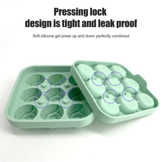 Rose Flower Silicone Ice Cube Tray 9-Cavity Square Mold for Chocolate Candy Flexible Non-Stick