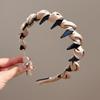 New Elegant Design Solid Color Hair Hoop Tie Korean Satin Wide Hairband Headbands For Women Hair Accessories Headdress Gifts
