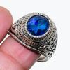 Natural Blue Topaz Gemstone 925 Sterling Silver Jewelry Ring Size 7 AR-18369