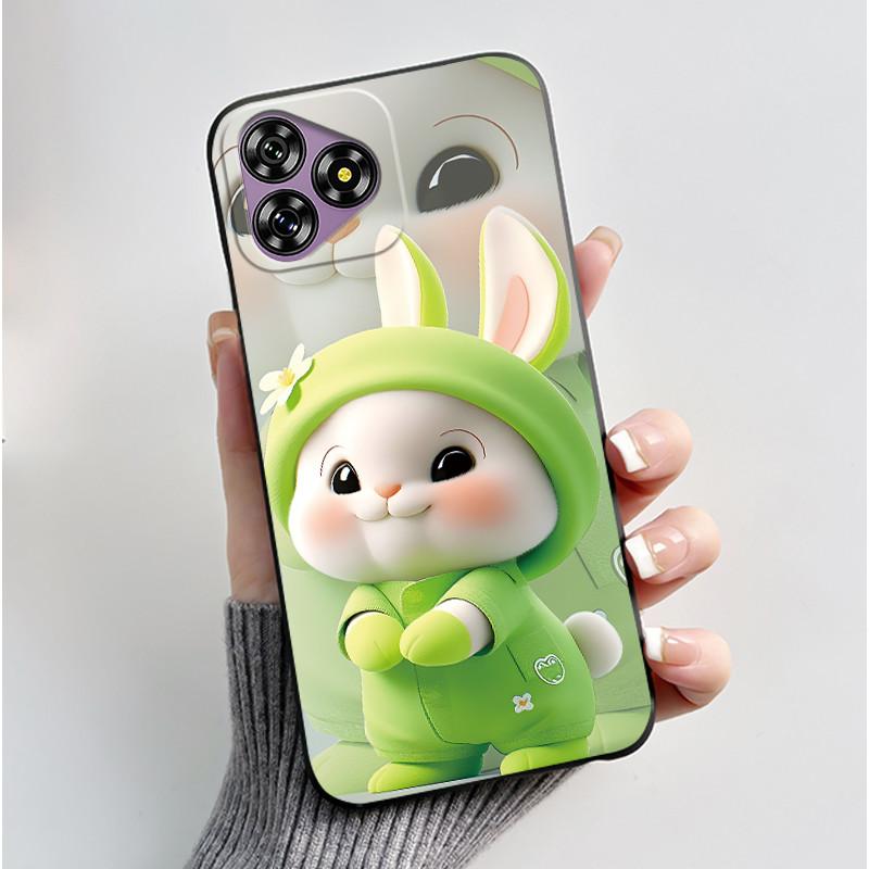 For Oukitel C53 Case Luxury Cute Love Rabbit Funny Black TPU Soft Silicone Protective Phone Case For OukitelC53 C 53 Back Cover