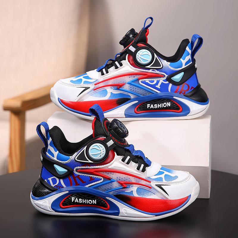 

Кроссовки для мальчиков, средних и старших мальчиков, кроссовки для бега на пуговицах, весенне-осенние, новая кожа, водонепроницаемая детская спортивная обувь 28