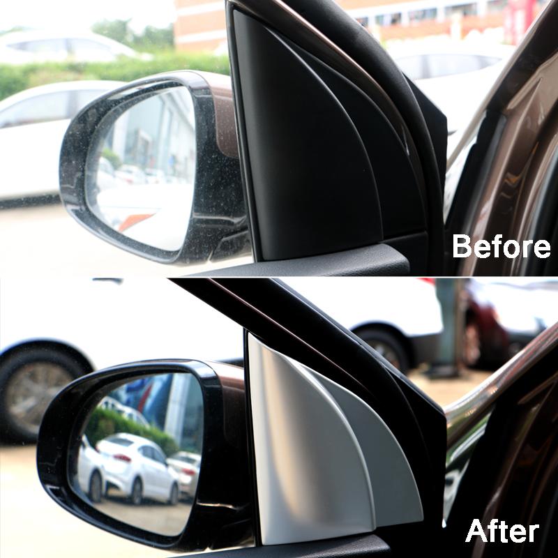 For Kia Sportage 4 QL 2016 2017 2018   ABS Car Front Door Window Inner Triangle A Colum Cover Trim Stickers