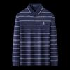MONTAGUT Men's Soft Casual Striped Long Sleeve Polo Shirt