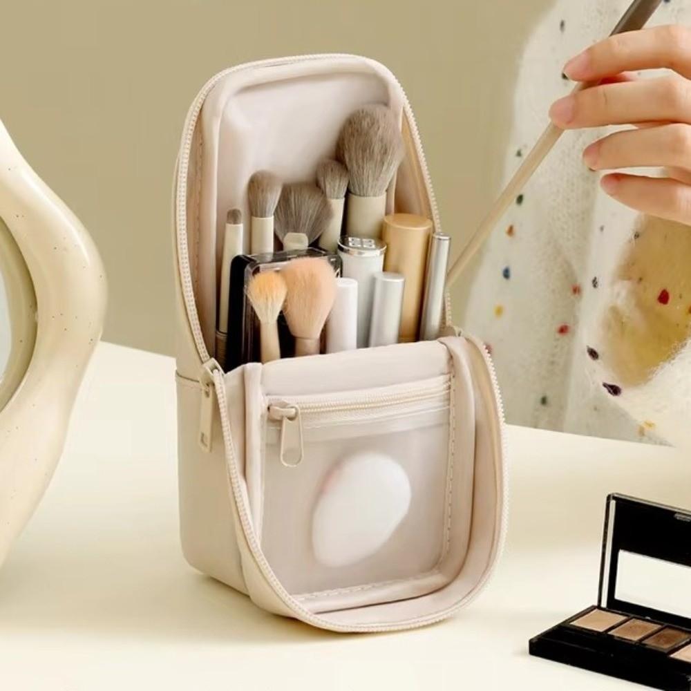 Zipper Makeup Brush Bag Large Capacity Pen Storage Organizer Case Women Toiletry Bag Bath Use