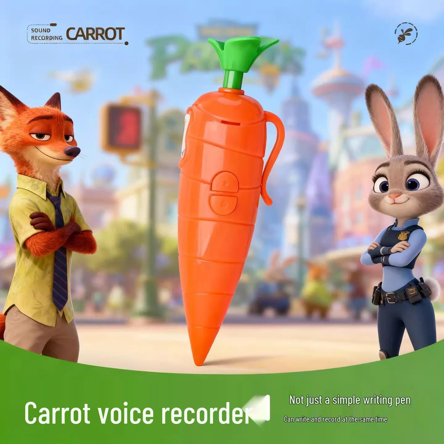 Зверополис Джуди Морковка Диктофон Шариковая Ручка - Креативная Мультяшная Забавная Канцелярия Нажимного Типа