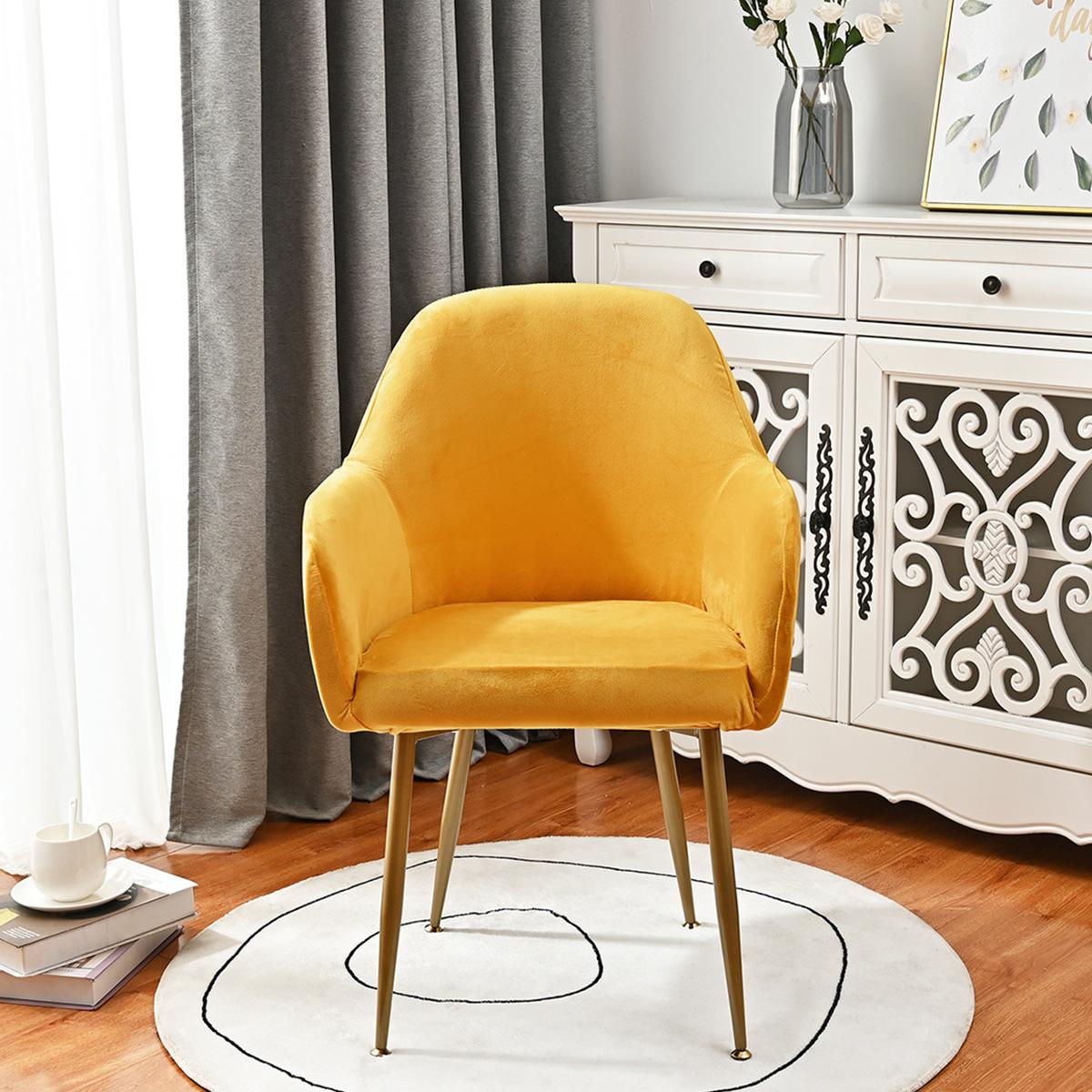 

Универсальный чехол для стула Four Seasons в европейском стиле с мехом чернобурки, универсальный утолщенный чехол для стула, универсальный чехол для стула, чехол для домашнего стула One size жёлтый