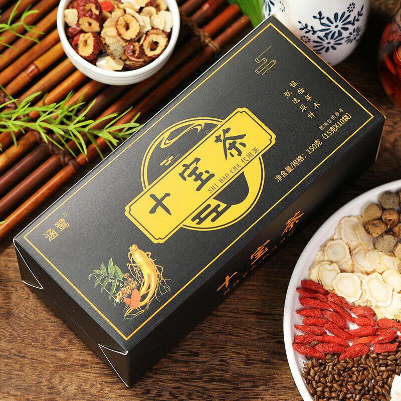 150g Organický bylinný čaj Ženšen Ten Treasure Tea Čaj Renshenshibao Zdravý nápoj