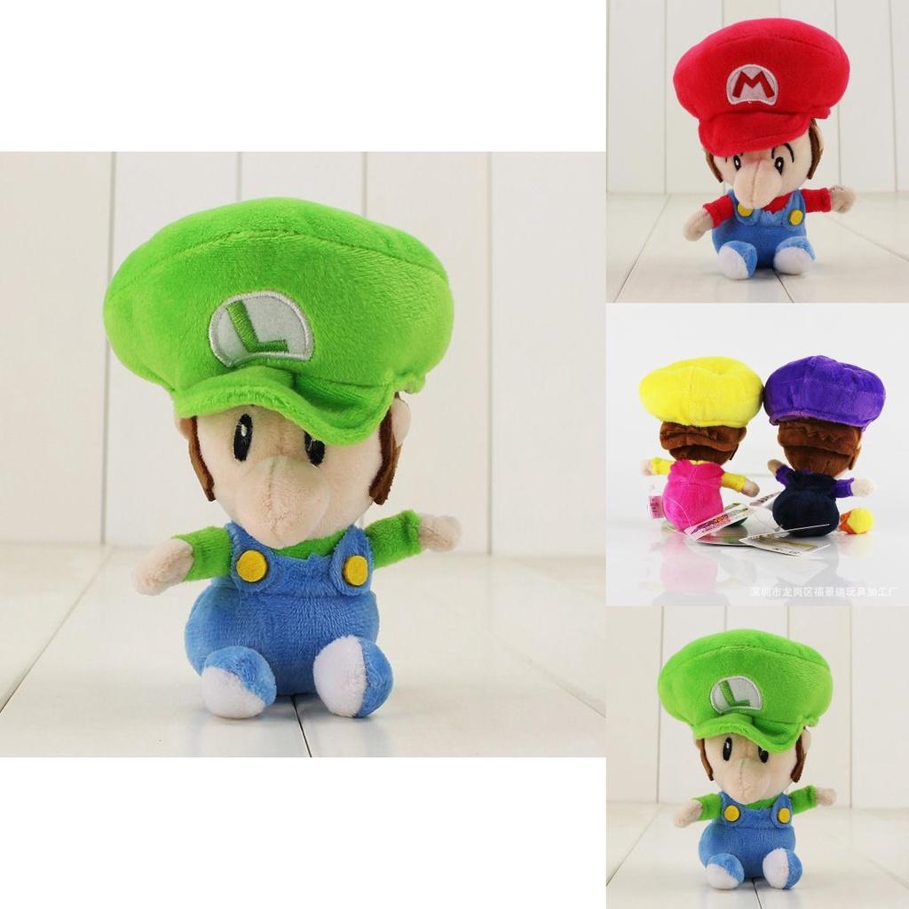 Adorable Super Mario Bros Baby Mario Luigi Plush Toy Stuffed Doll 6.7" Gift