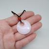 Conch Stone White Jade Concentric Circle Pendant Necklace