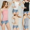 Modal Spaghetti Strap Tank Top with Chest Pads - Solid Color Sports Bra, Slim Fit
