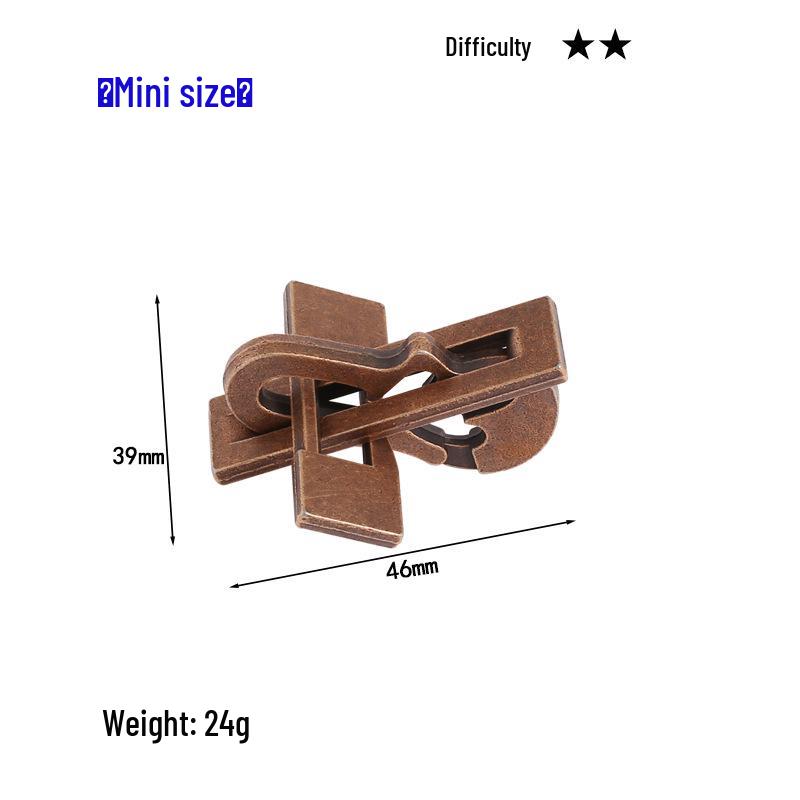 Intelligence Puzzle Zinc Alloy Disentanglement Rings - Unlock Nine Linked Rings Kongming Luban Lock Educational Toy