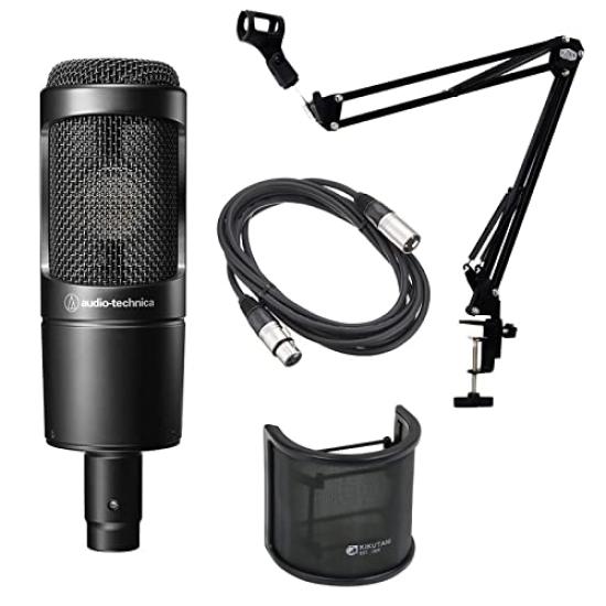 

Audio-Technica AT2035 Condenser Microphone + PO-7 Pop Filter + MPC-1B Microphone Arm + 3m XLR-XLR Cable
