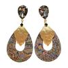Cross-border Vintage Trendy Designer Luxury Fashion Personalized Retro Abalone Shell Jewelry Stud Hoop Earrings Women's